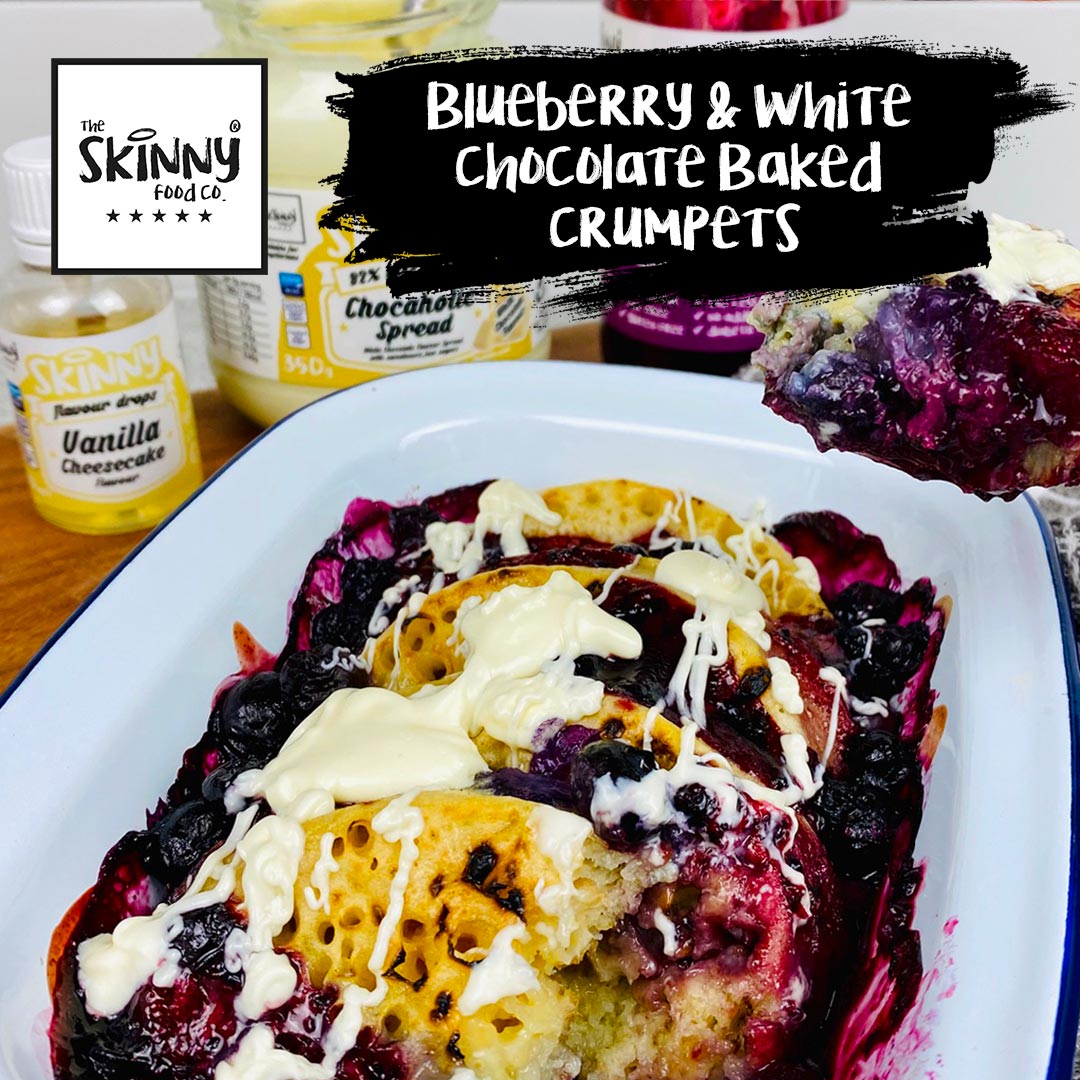 Blueberry & White Chocolate Baked Crumpets - theskinnyfoodco