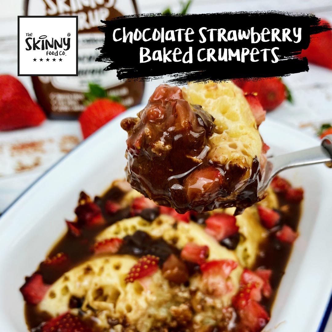 Chocolate Strawberry Baked Crumpets - theskinnyfoodco