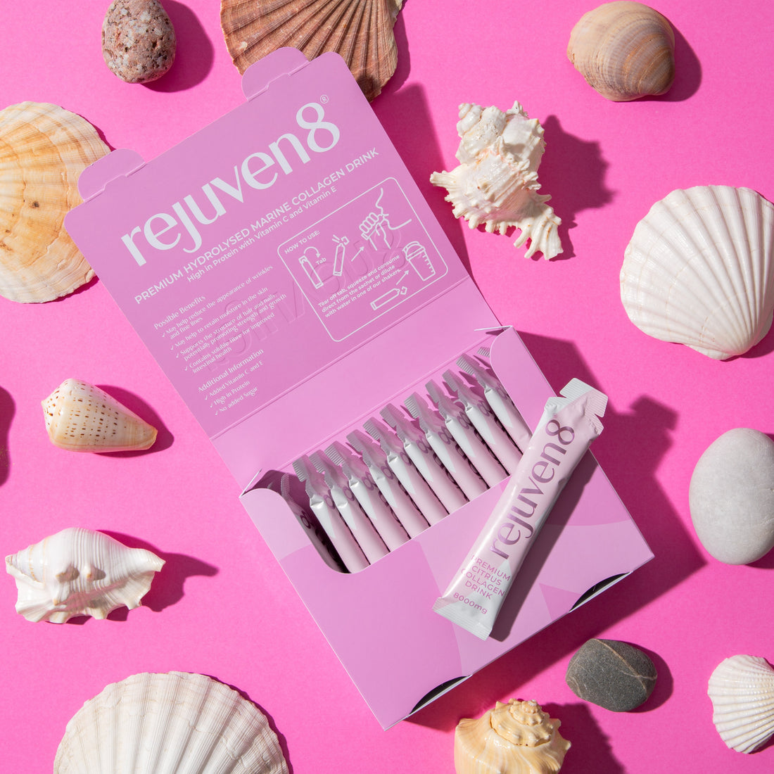 NEW Rejuven8 Premium Hydrolysed Marine Liquid Collagen Drink for Women - theskinnyfoodco