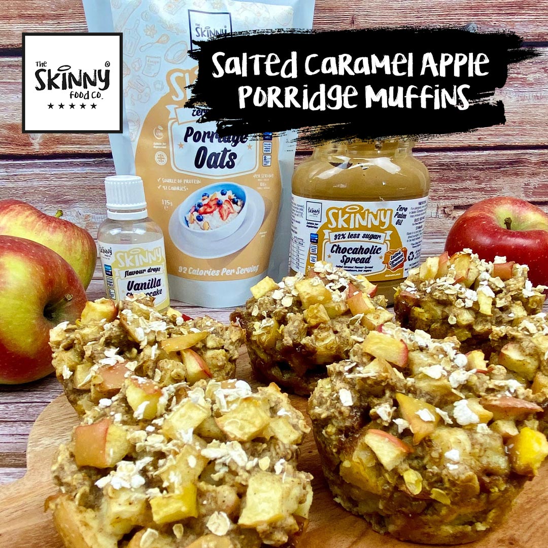 Salted Caramel Apple Porridge Muffins - theskinnyfoodco