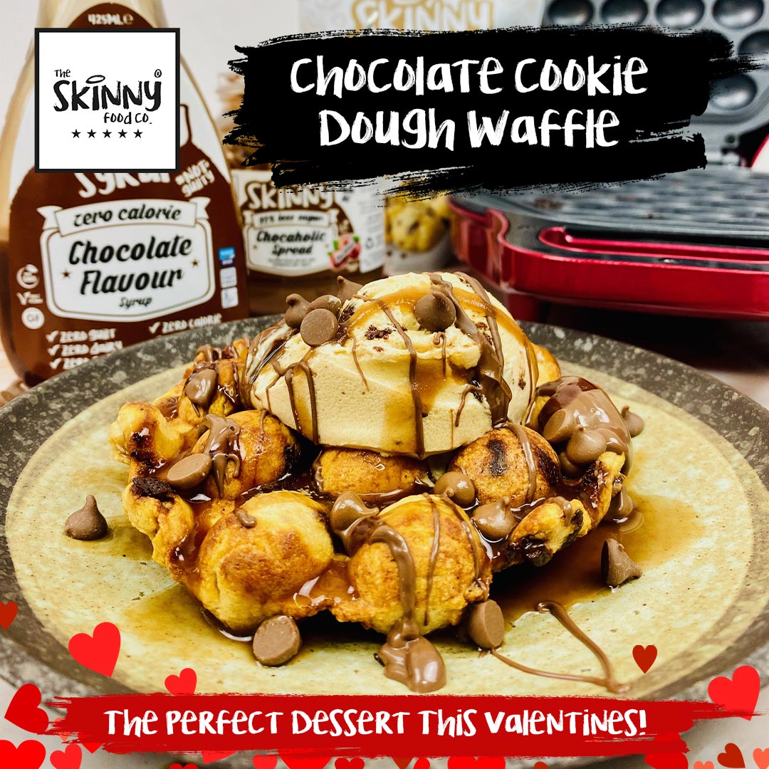 The Perfect Chocolate Cookie Dough Waffle for Valentines Day! - theskinnyfoodco