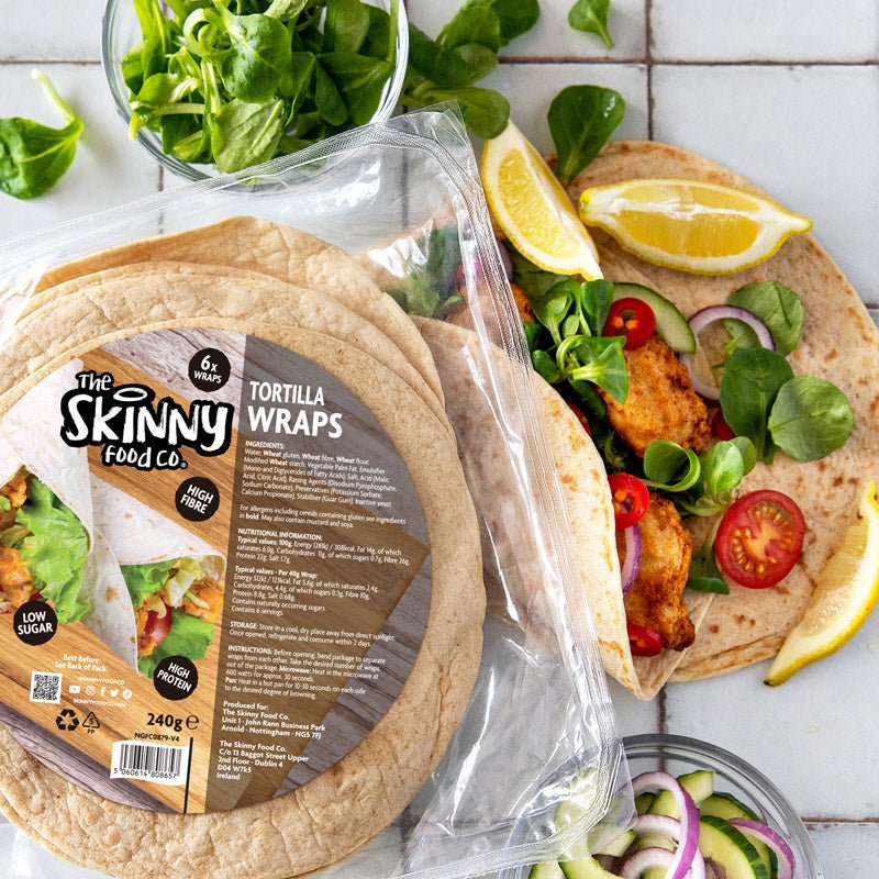 Skinny Tortilla Wraps - 4g Carbs per Wrap - 6 x 40g - theskinnyfoodco