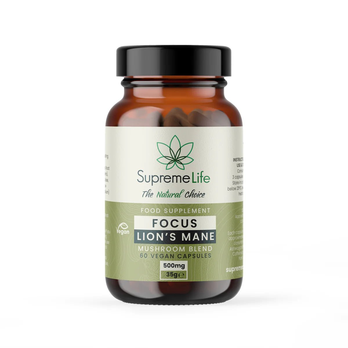 Supreme CBD - Löwenmähne Vegane Kapseln - Focus (500mg) – theskinnyfoodco