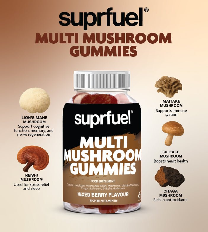 Suprfuel Multi - Mushroom Gummies - theskinnyfoodco