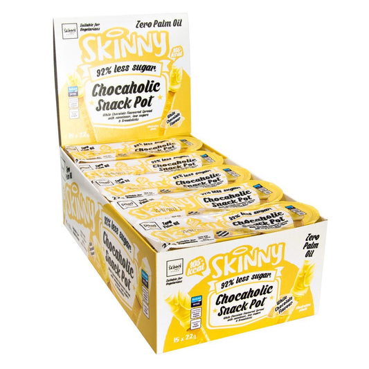 Case Skinny Chocaholic White Chocolate Snack Pot - 15 x 22g - theskinnyfoodco