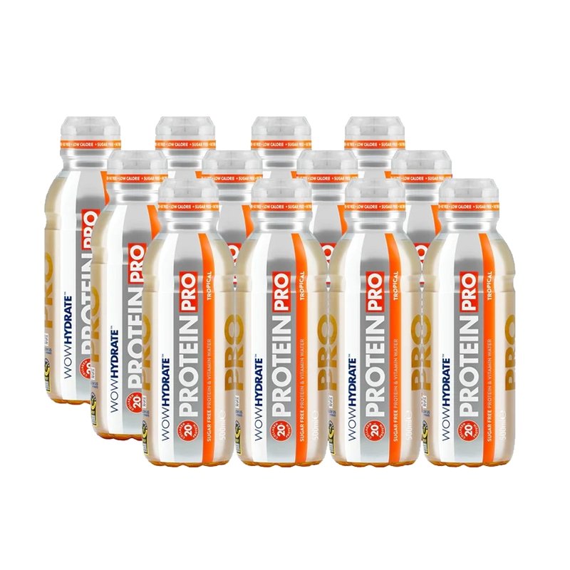 Wow Hydrate Protein PRO Tropical PETa - 12 x 500ml - theskinnyfoodco