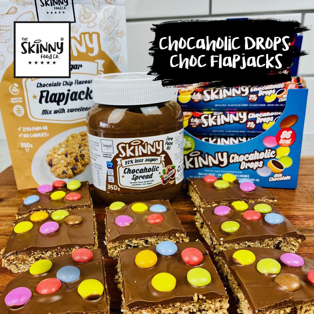 Choco Drops Chocolate Flapjacks | The Skinny Food Co – theskinnyfoodco