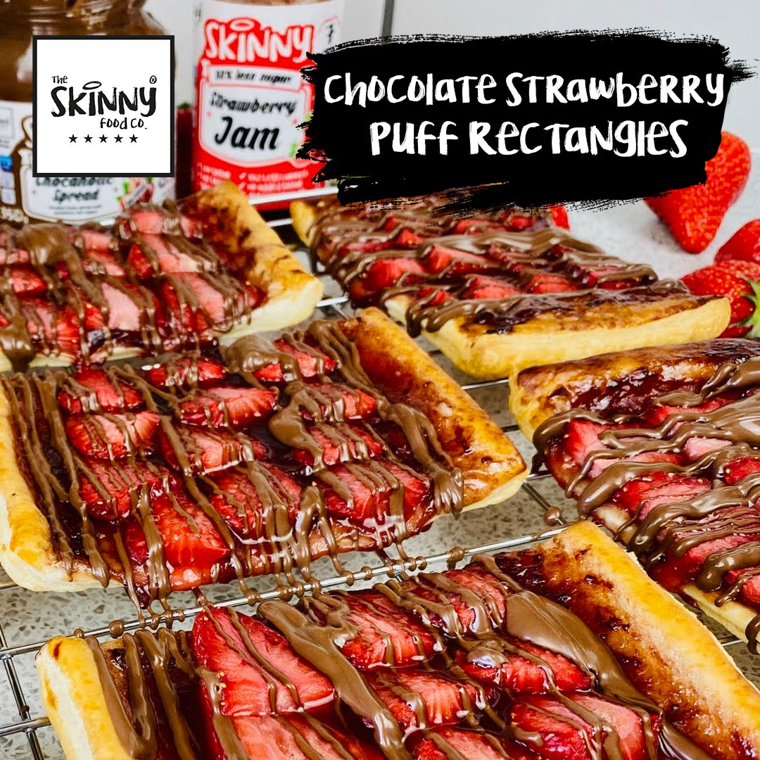 Chocolate Strawberry Puff Rectangles - theskinnyfoodco