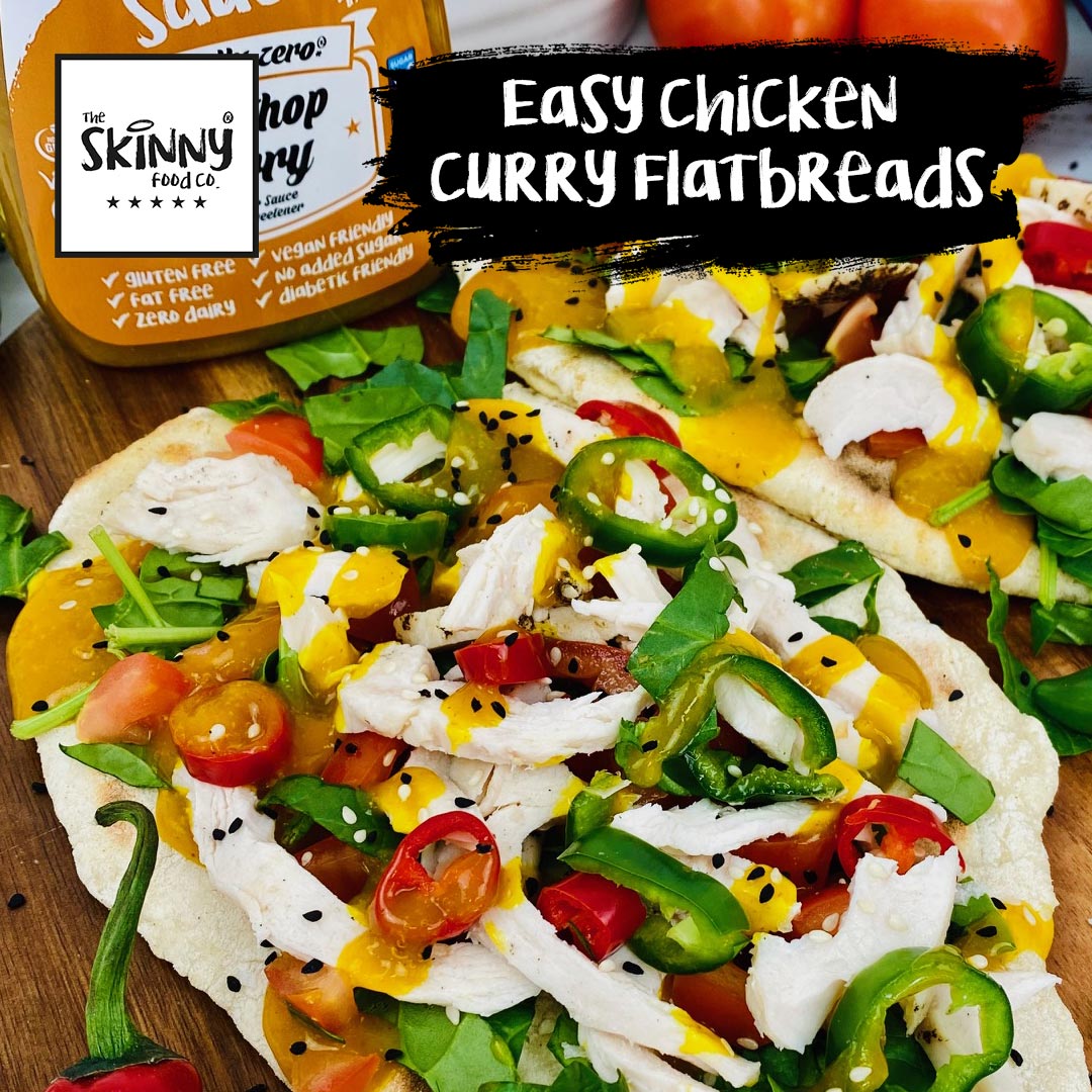Easy Chicken Curry Flatbreads - theskinnyfoodco
