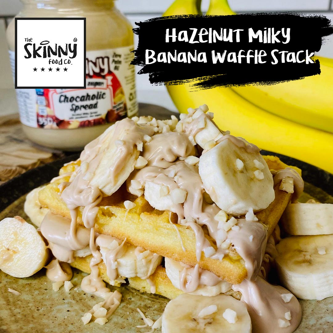 Hasselnød Milky Banana Waffle Stack - theskinnyfoodco