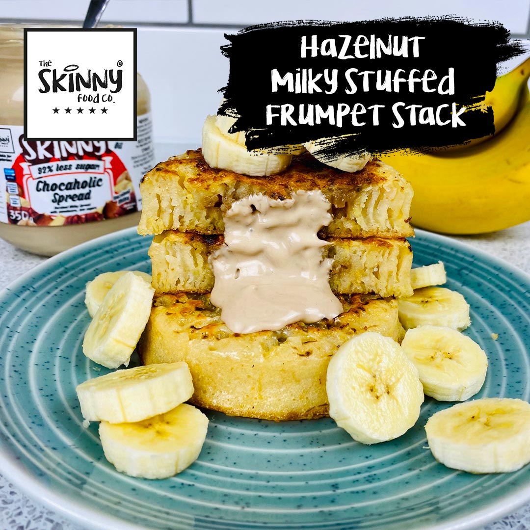 Hazelnut Milky Stuffed Frumpet Stack - theskinnyfoodco
