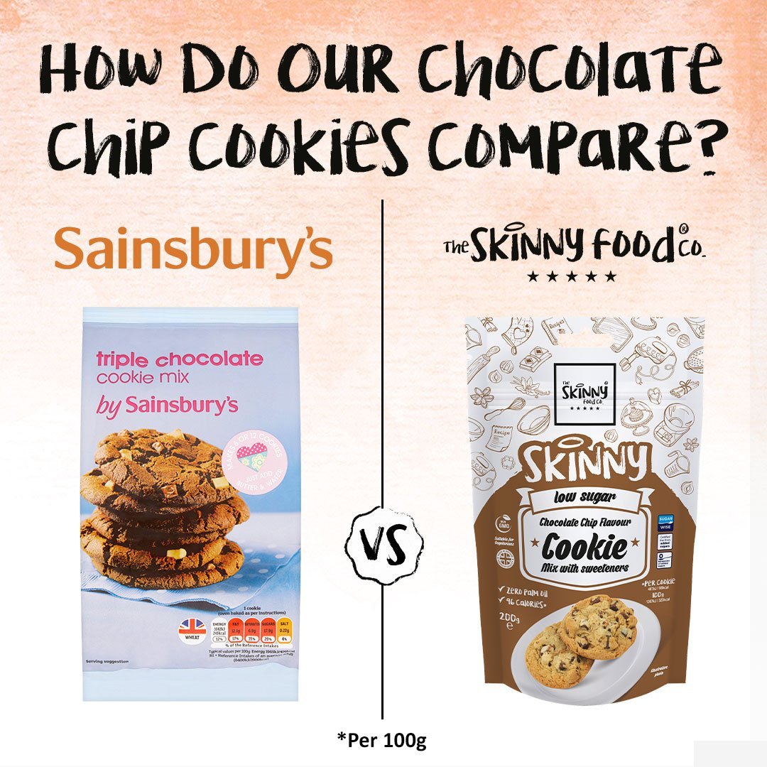 Как се сравняват нашите бисквитки с парченца шоколад? - theskinnyfoodco