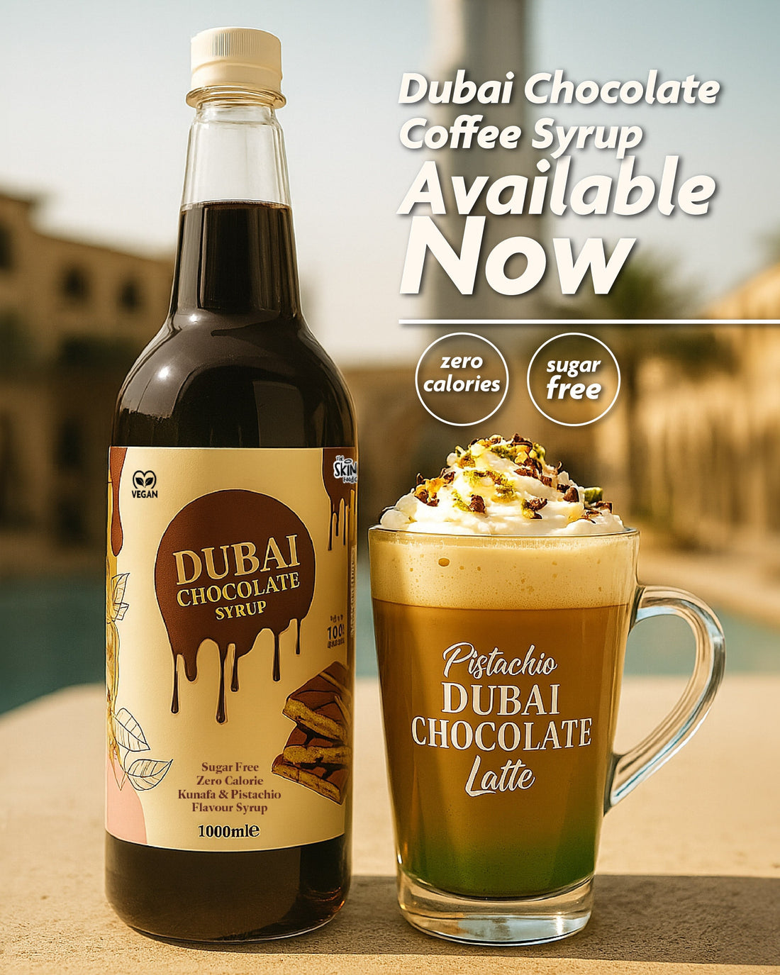 Introducing Skinny Barista’s New Dubai Chocolate Coffee Syrup – Now Available! - theskinnyfoodco