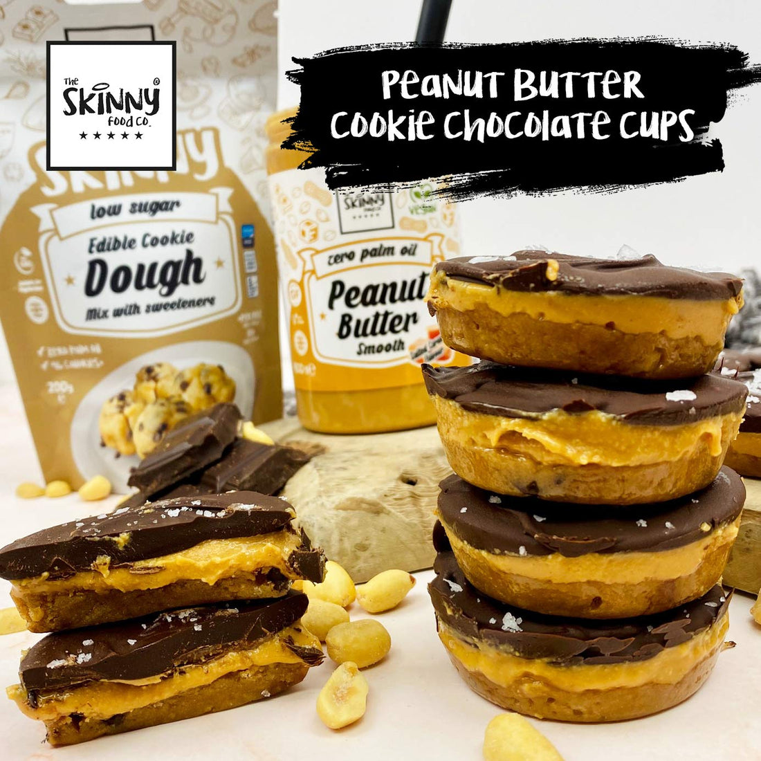Peanut Butter Cookie Chocolate Cups - theskinnyfoodco