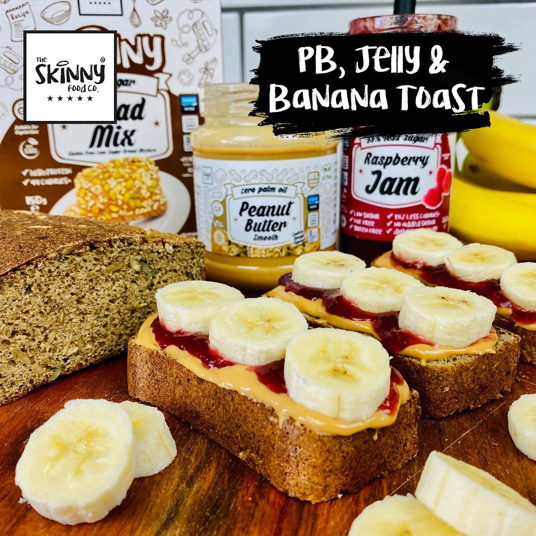 Pindakaas Gelei & Bananen Toast - theskinnyfoodco