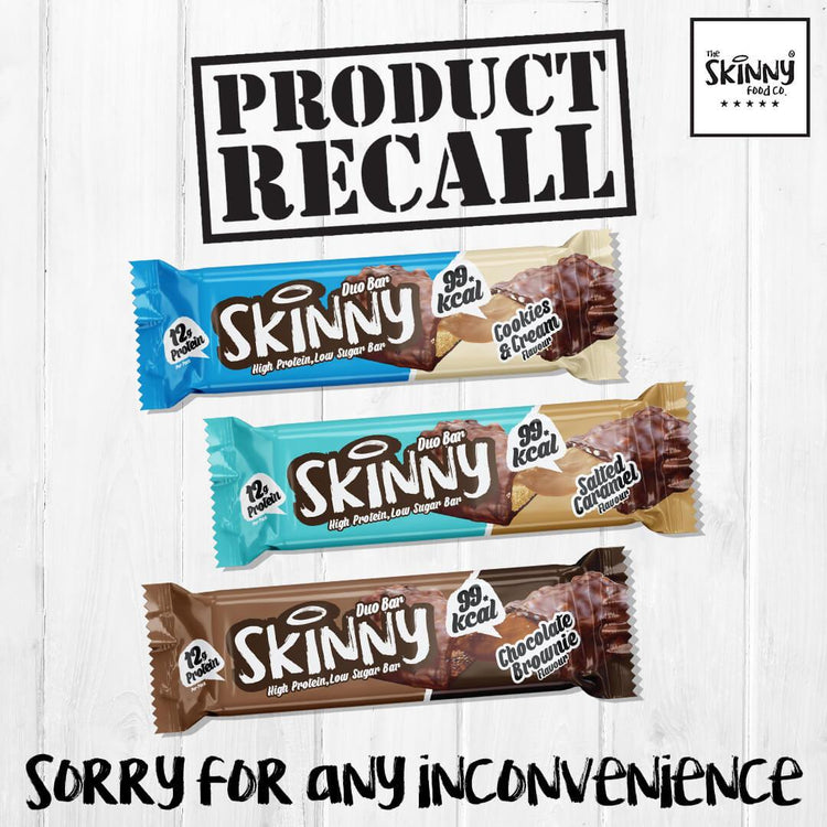 Product Recall Skinny Bars theskinnyfoodco