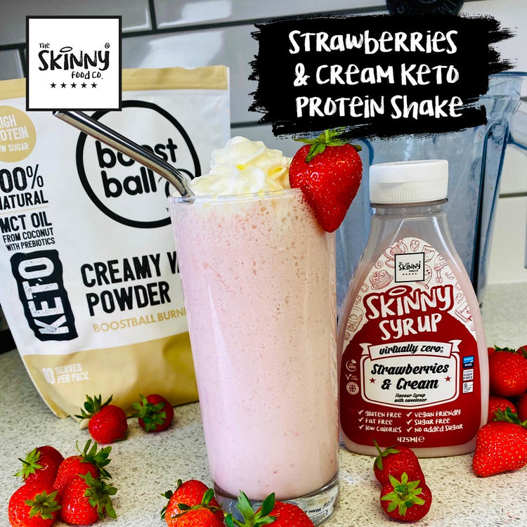 Strawberry Protein Shake Keto Shakes The Skinny Food Co