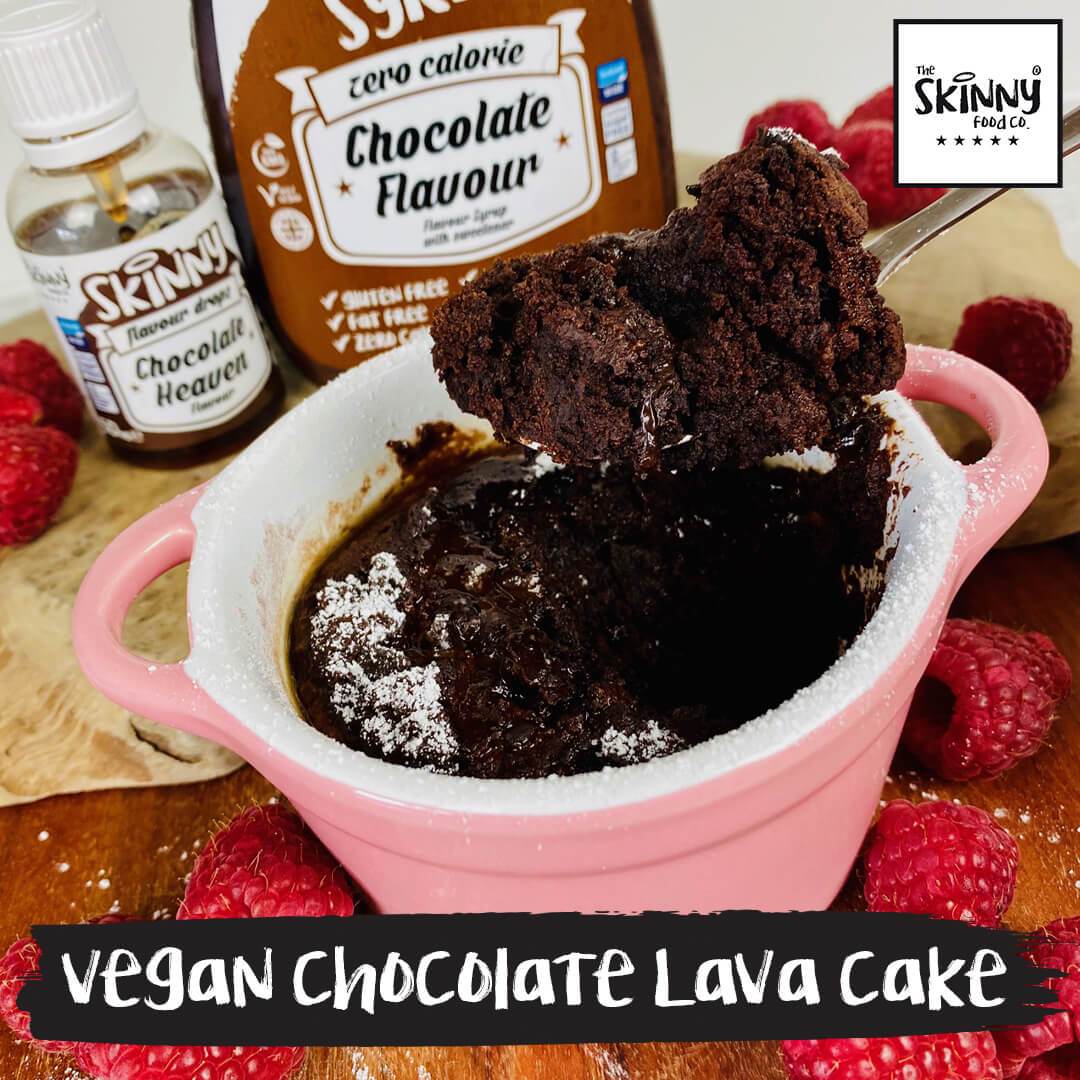 Pastel de lava de chocolate vegano - theskinnyfoodco