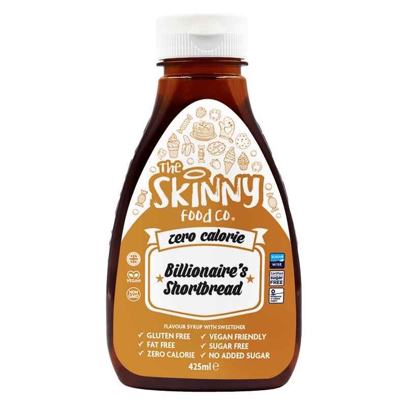 Billionaire Shortbread Flavour Zero Calorie Sugar Free Skinny Syrup - 425ml - theskinnyfoodco