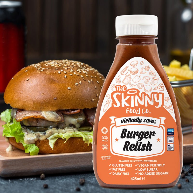 Burger Relish Flavour Virtually Zero Sugar Free Skinny Sauce - theskinnyfoodco