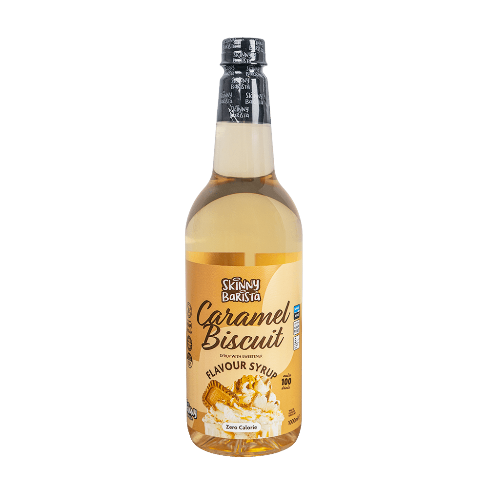 Caramel Biscuit Flavour Barista Zero Calorie Sugar Free Skinny Coffee Syrup - 1 Litre - theskinnyfoodco