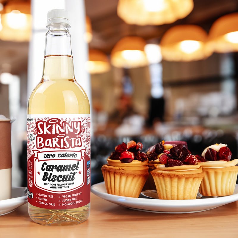 Caramel Biscuit Flavour Barista Zero Calorie Sugar Free Skinny Coffee Syrup - 1 Litre - theskinnyfoodco