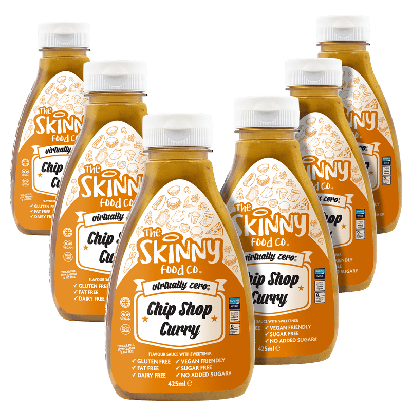 Case Chip Shop Curry Virtually Zero© Calorie Skinny Sauce - 425ml x 6 Units - theskinnyfoodco