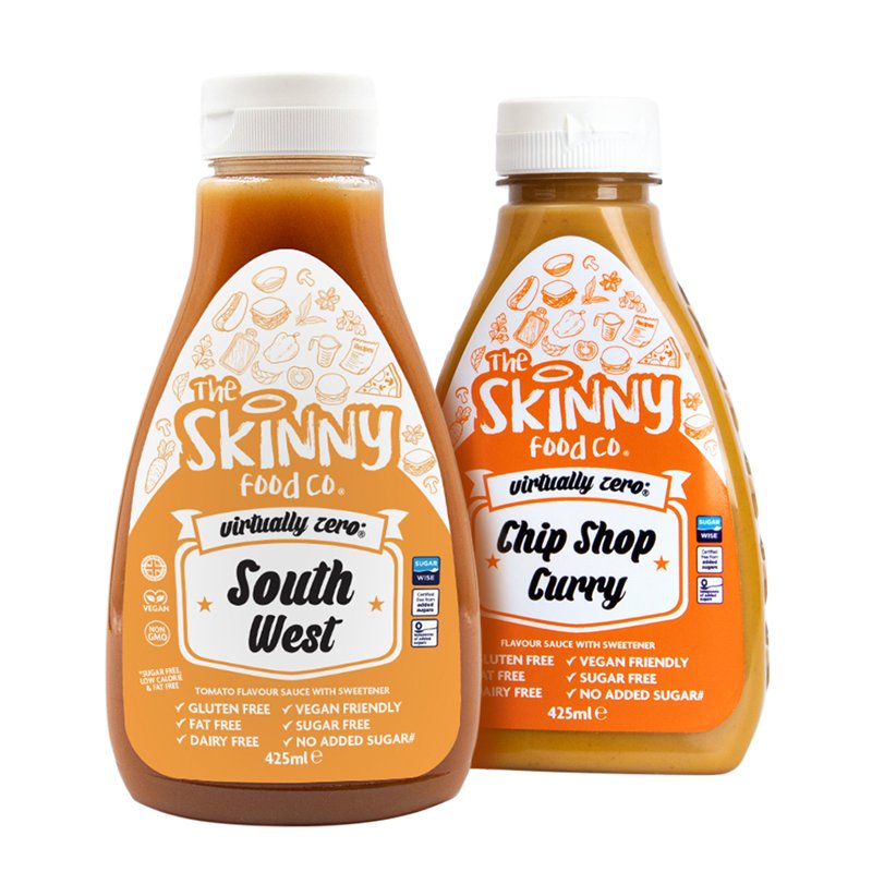 Chip Shop Curry & South West Virtually Zero Sugar Free Skinny Sauce - 425ml - theskinnyfoodco