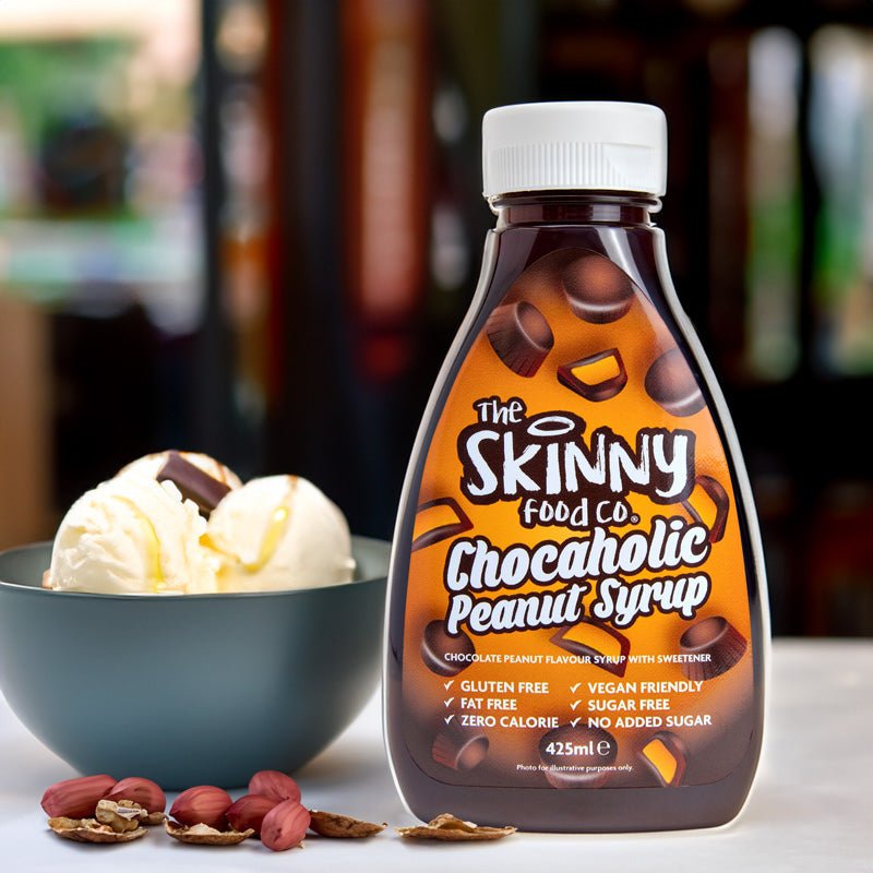 Chocaholic Chocolate & Peanut Flavour Syrup - Low Calorie - 425ml - theskinnyfoodco