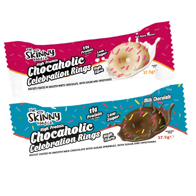 Chocaholic High Protein Celebration Rings (11g Protein per pack) 37.5g - theskinnyfoodco