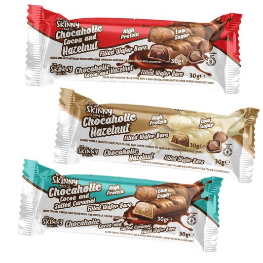 Chocaholic High Protein Filled Wafer Bar - 30g (3 flavours) - theskinnyfoodco