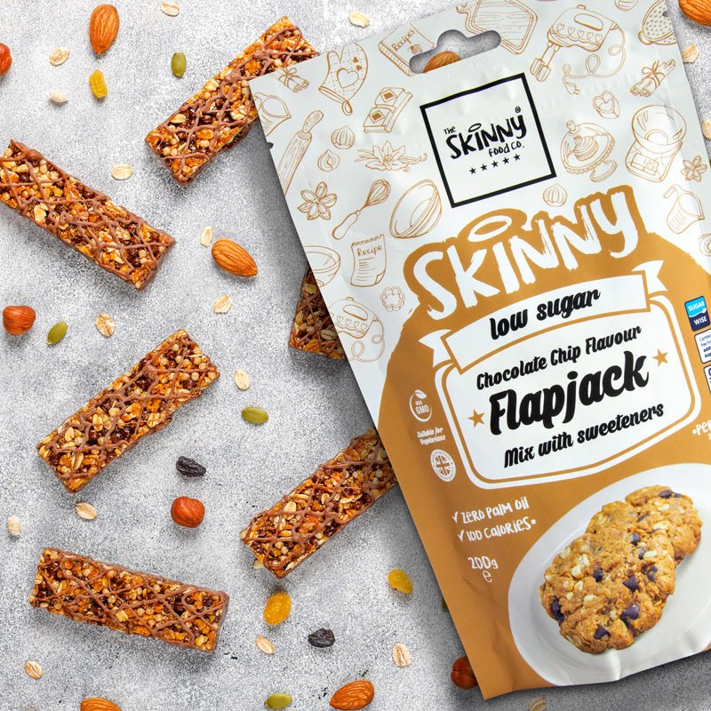 Chocolate Chip Flavour Flapjack Low Sugar Skinny Baking Mix - 200g - theskinnyfoodco