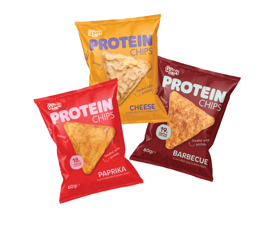 (Clearance, Past Best Before April 26) Skinny Protein Chips Grab Bag (3 Flavours) 60g (18 - 19g protein per pack) - theskinnyfoodco