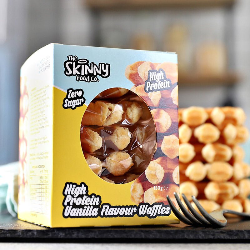 (Clearance - Past Best Before) High Protein Sugar Free Vanilla Flavoured Waffles 30g x 6 - 6g Protein Per Serving (SEPT 2024) - theskinnyfoodco