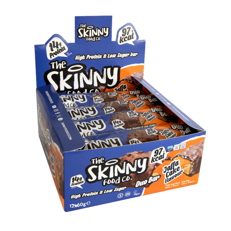 (Clearance, Past Best Before, Jan 26) Jaffa Cake High Protein Low Sugar Duo Bar - Case of 12 x 60g - theskinnyfoodco