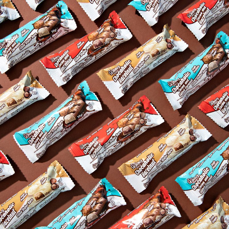 (Clearance, Past Best Before, June 2025) Skinny Chocaholic High Protein Filled Wafer Bar - 30g (3 flavours) - theskinnyfoodco