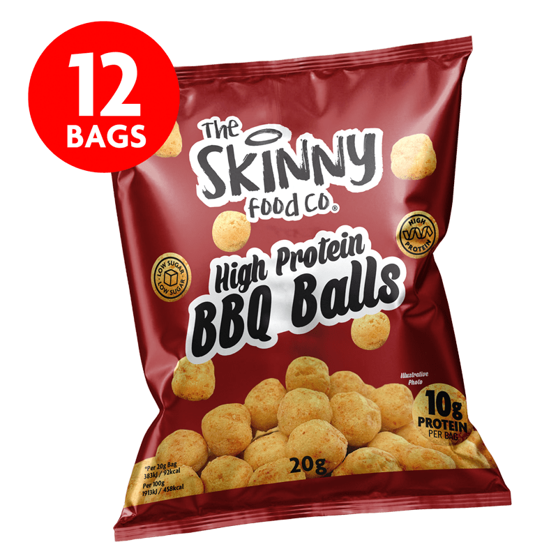 (Ausverkauf, Mindestens haltbar bis, Sept. 2025) Skinny High Protein BBQ Balls 12 x 20 g - theskinnyfoodco