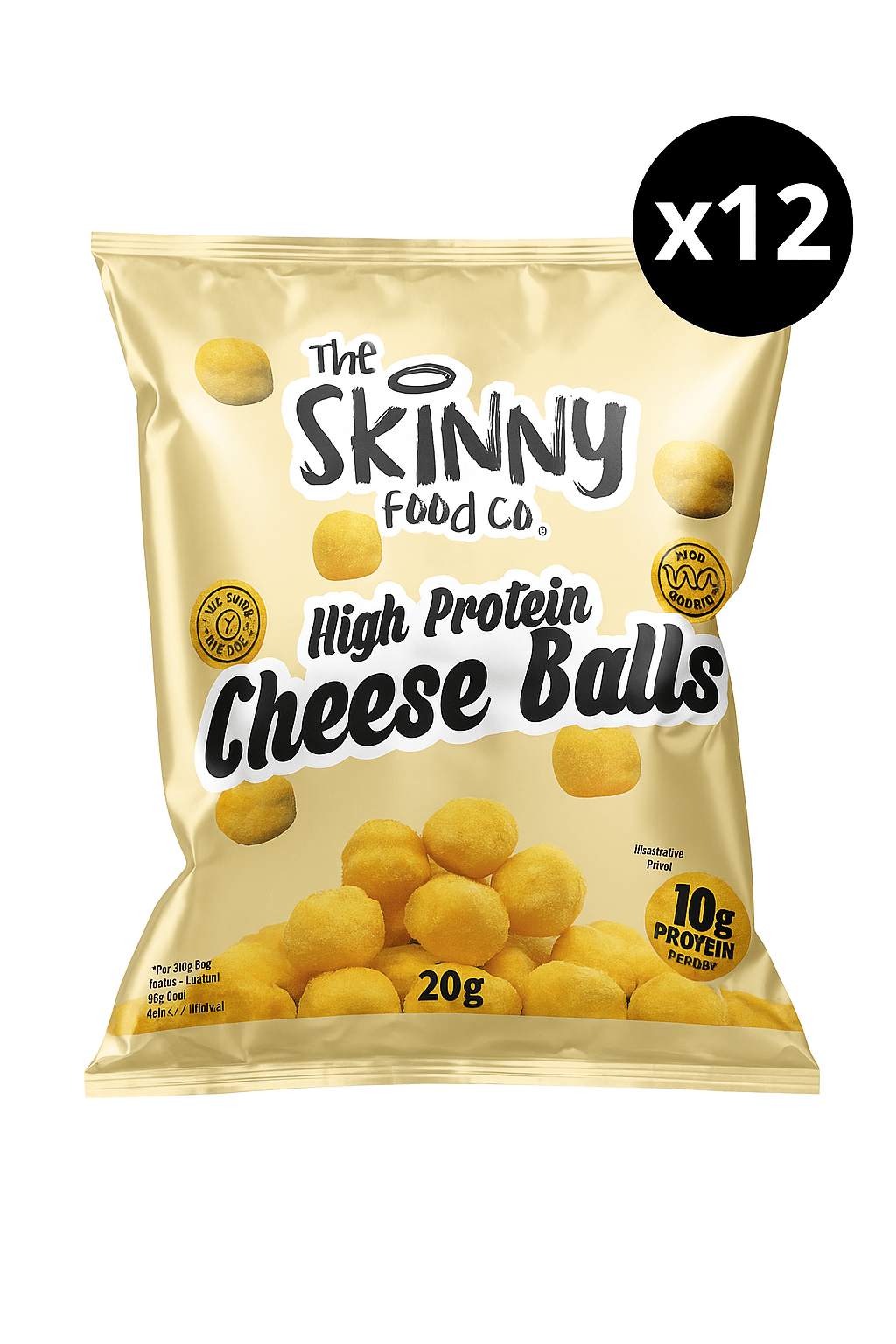 (Clearance, Past Best Before, Sept 2025) Skinny High Protein Cheese Balls 12 x 20g - theskinnyfoodco