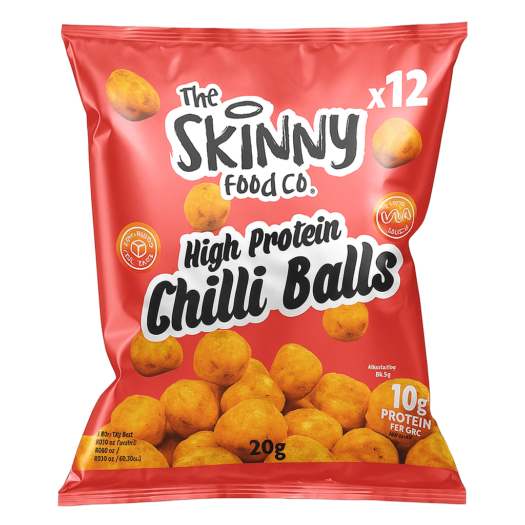 (Ausverkauf, Mindestens haltbar bis, Sept. 2025) Skinny High Protein Chili Balls 12 x 20g - theskinnyfoodco