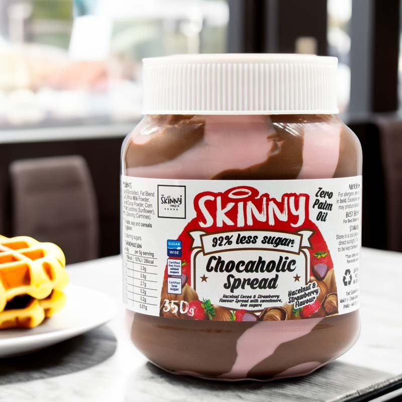 (Clearance - Short Dated) Strawberry & Chocolate Hazelnut Low Sugar DUO Skinny Spread - 350g (Dec 2024) - theskinnyfoodco