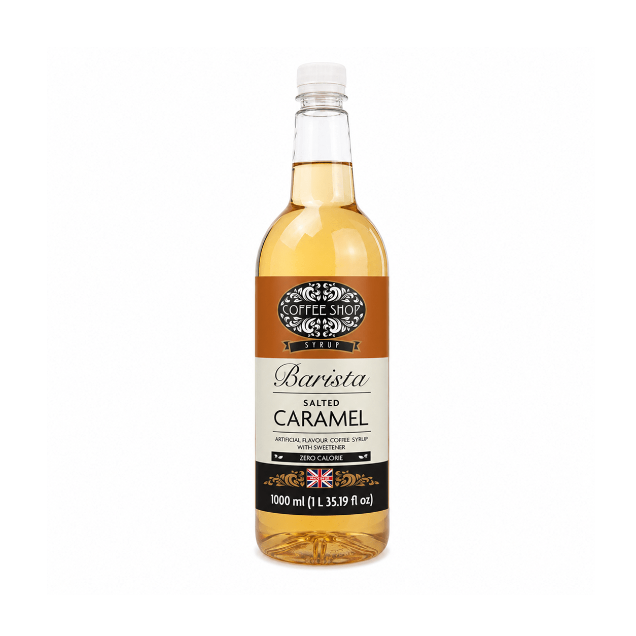 Coffee Shop Salted Caramel Coffee Syrup - Zero Calorie Sugar Free - 1 Litre US - theskinnyfoodco