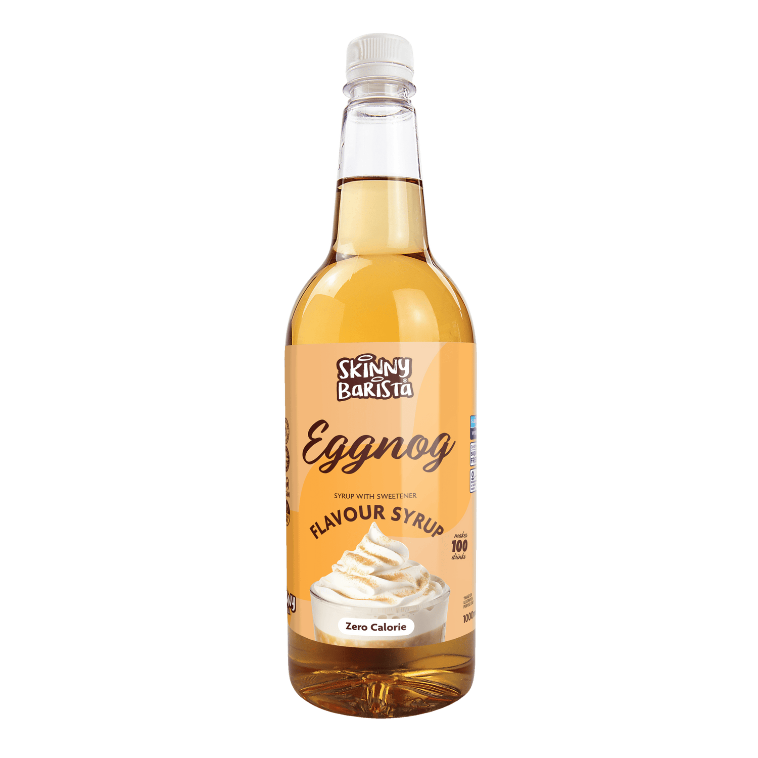 Eggnog Flavour Syrup - Zero Calorie Sugar Free Skinny Coffee - 1 Litre - theskinnyfoodco