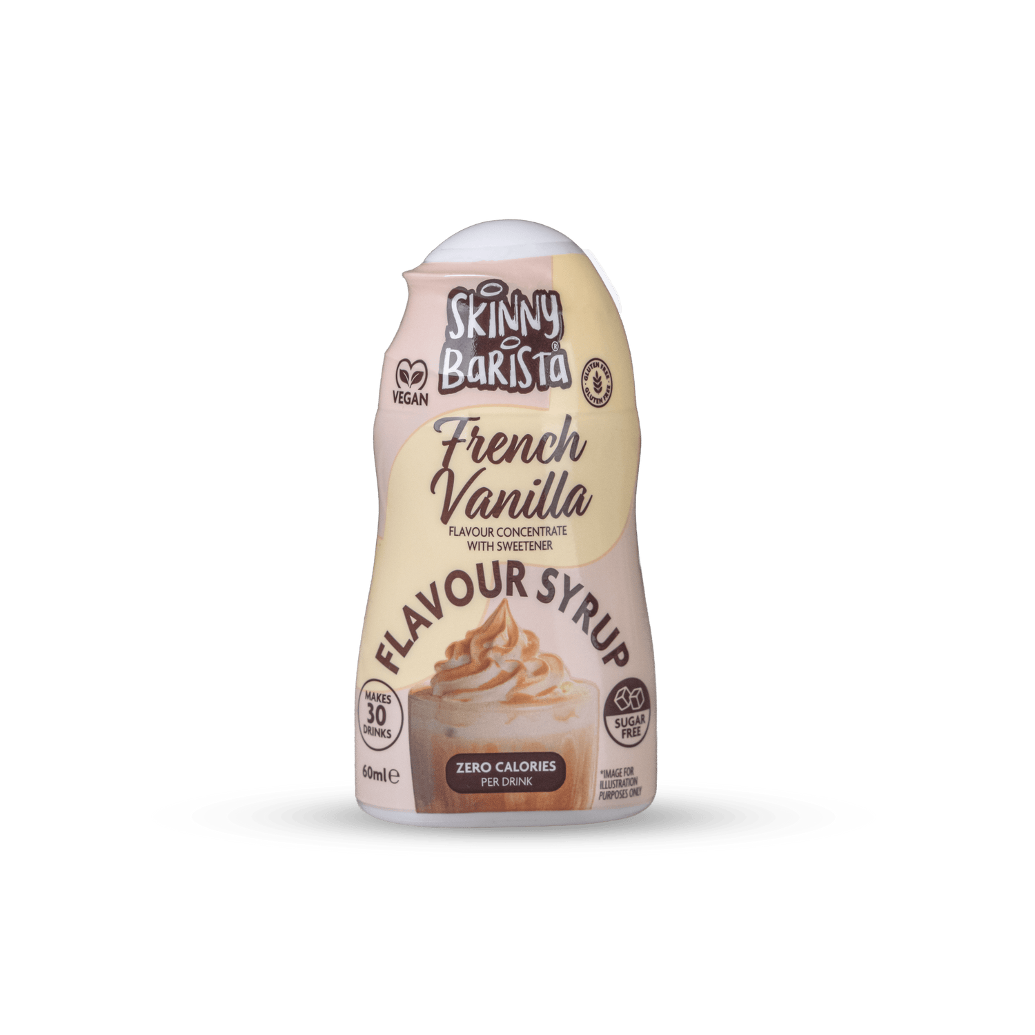 French Vanilla Flavour Barista Shot Sugar Free Skinny Coffee Syrup - 60ml - theskinnyfoodco