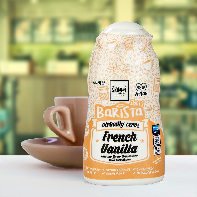 French Vanilla Flavour Barista Shot Sugar Free Skinny Coffee Syrup - 60ml - theskinnyfoodco