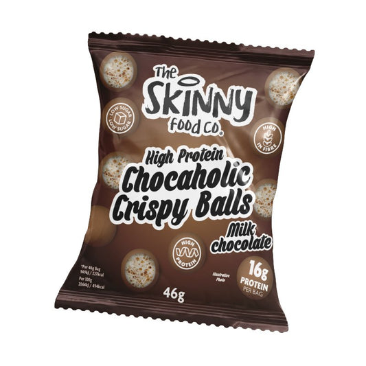 High Protein Chocaholic Milk Chocolate Crispy Balls 46g - theskinnyfoodco