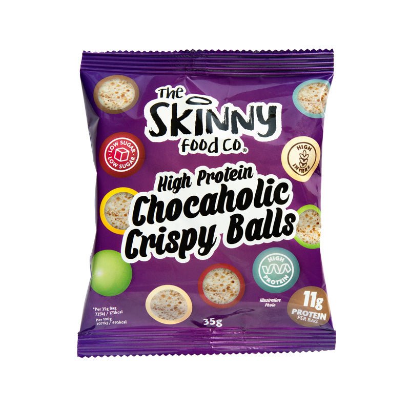 High Protein Chocaholic Rainbow Chocolate Crispy Balls 35g - theskinnyfoodco