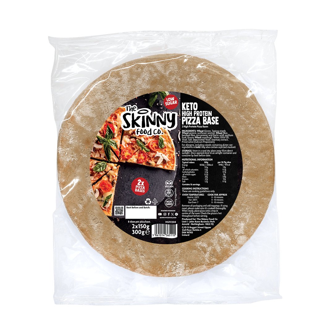 Keto-Pizzabasis mit hohem Proteingehalt, 2 x 150 g – theskinnyfoodco