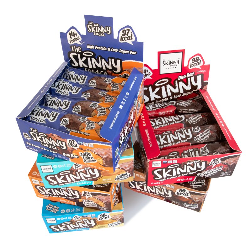 High Protein Low Sugar Duo Bar - Case of 12 x 60g (6 Flavours) - theskinnyfoodco