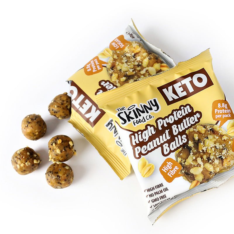 High Protein Skinny KETO Balls (8.8g Protein Per Serving) - Peanut Butter - theskinnyfoodco