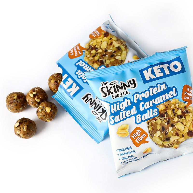 High Protein Skinny KETO Balls (8.8g Protein Per Serving) - Salted Caramel - theskinnyfoodco